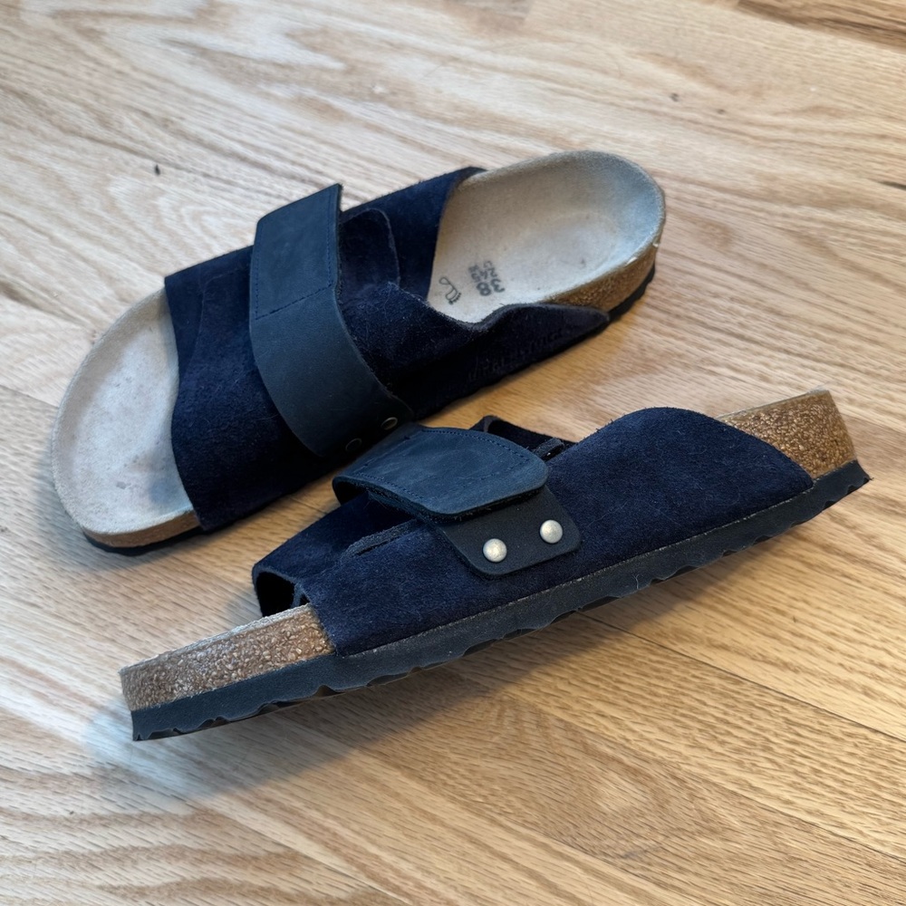 Birkenstock Kyoto Sandals, Black Suede, size 38 - Picture 4 of 11